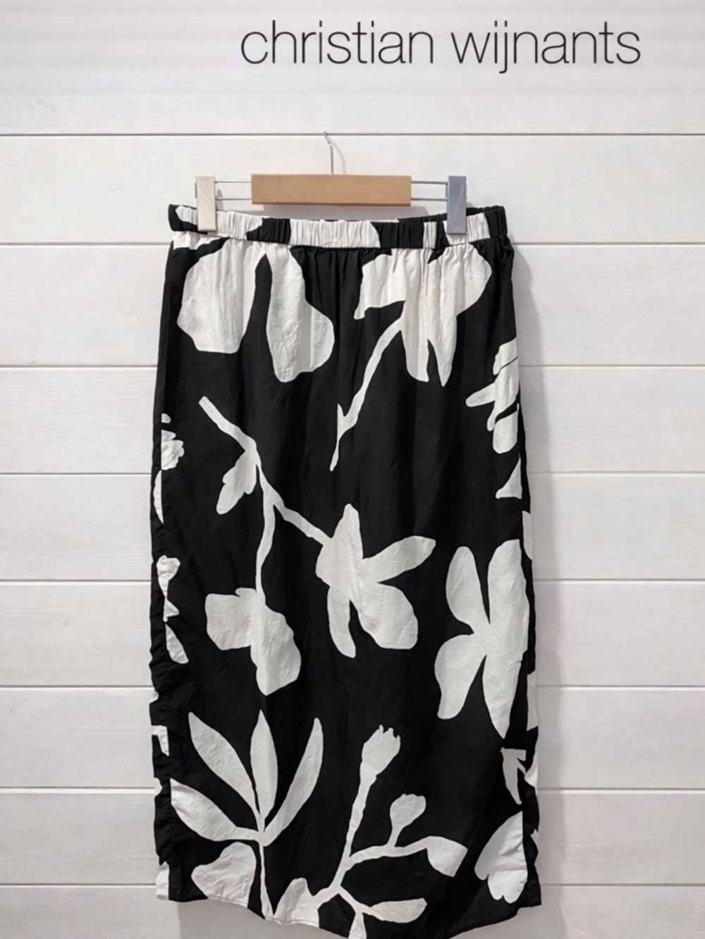 Christian Wijnants Black & White Floral Skirt – Size 42